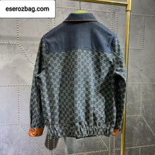 Load image into Gallery viewer, Eco Washed Organic Denim Bomber Jacket
