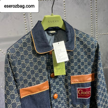 Load image into Gallery viewer, Eco Washed Organic Denim Bomber Jacket
