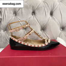 Load image into Gallery viewer, Patent Rockstud Caged Ballet Flats
