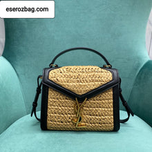Load image into Gallery viewer, Cassandra Mini Top Handle Bag in Raffia and Leather
